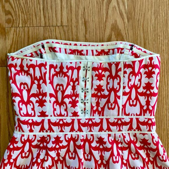 Laundry by Design Brocade White & Pink Strapless Sheath Dress Womens 10 - Picture 11 of 16